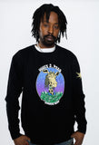 WILLY J. PESO Giraffe Head Black Crewneck Sweater