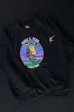 WILLY J. PESO Giraffe Head Black Crewneck Sweater
