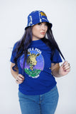 WILLY J. PESO GIRAFFE HEAD BLUE T-SHIRT