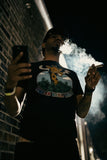 BLACK STONED GIRAFFE SHORT SLEEVE