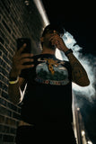 BLACK STONED GIRAFFE SHORT SLEEVE
