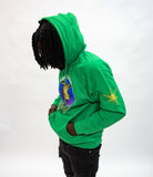 WILLY J. PESO GIRAFFE HEAD GREEN HOODIE