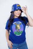WILLY J. PESO GIRAFFE HEAD BLUE T-SHIRT