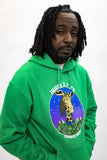 WILLY J. PESO GIRAFFE HEAD GREEN HOODIE