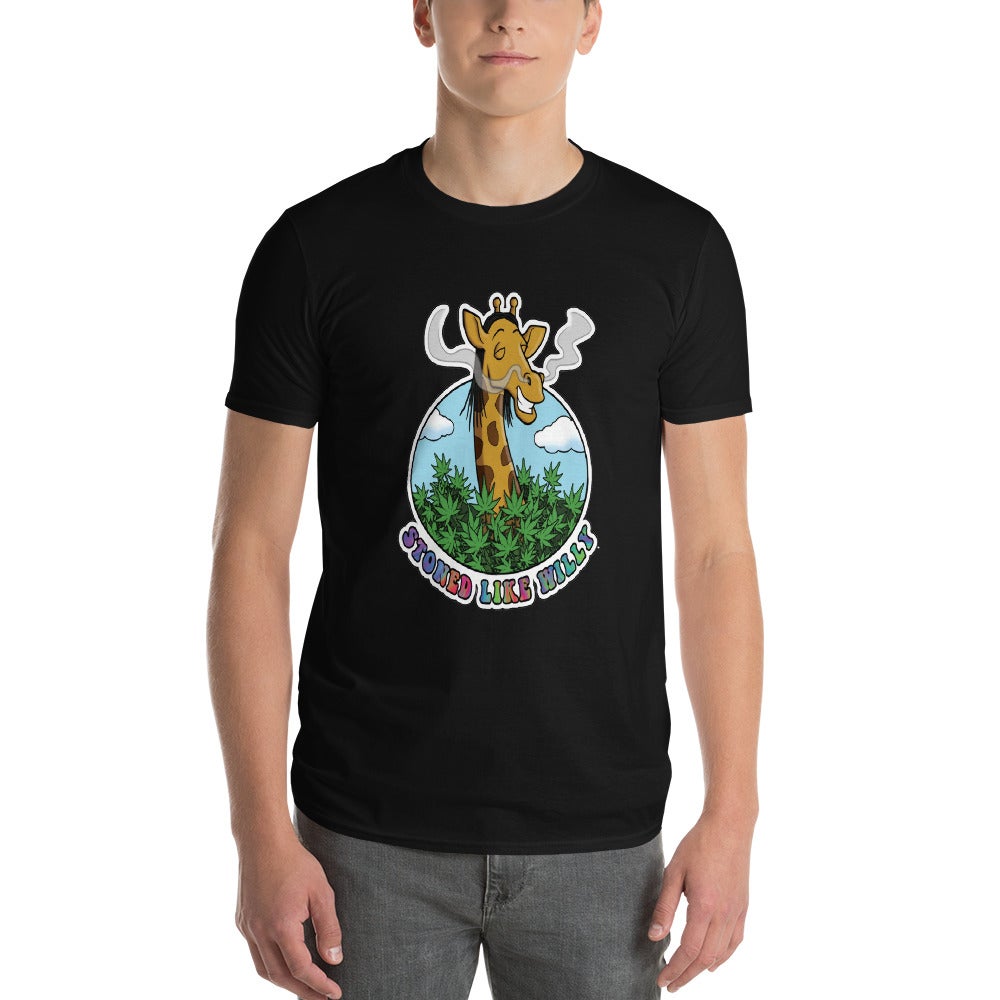 BLACK STONED GIRAFFE SHORT SLEEVE